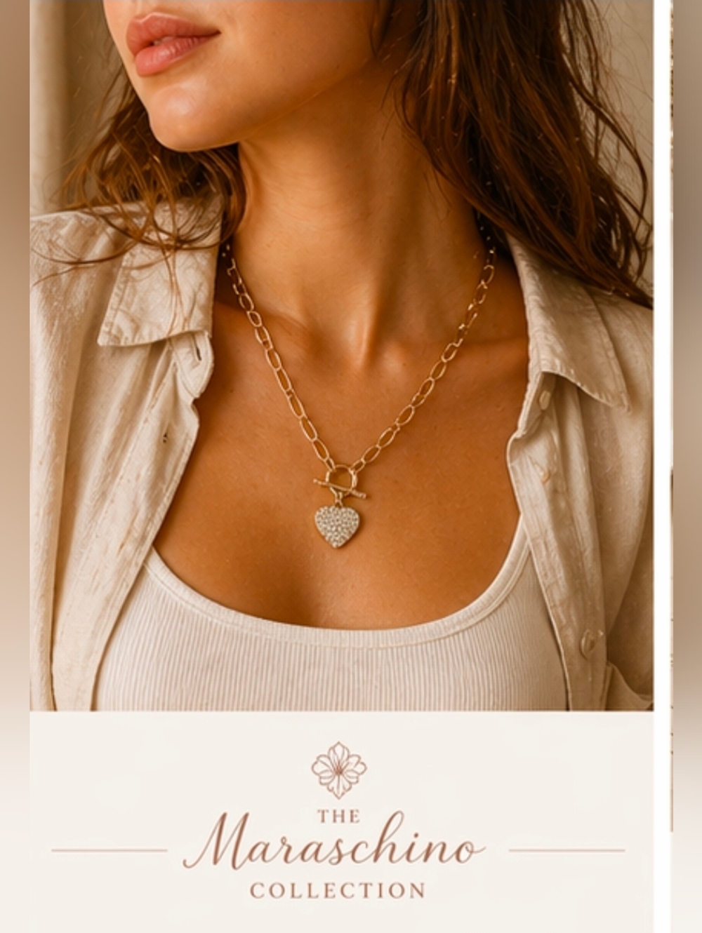 Gold Heart Toggle Necklace | Soft Statement Jewelry